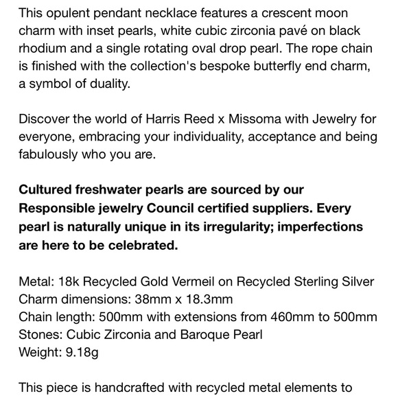 Missoma Harris Reed Necklace Crescent Moon 🌙 - Picture 4 of 4